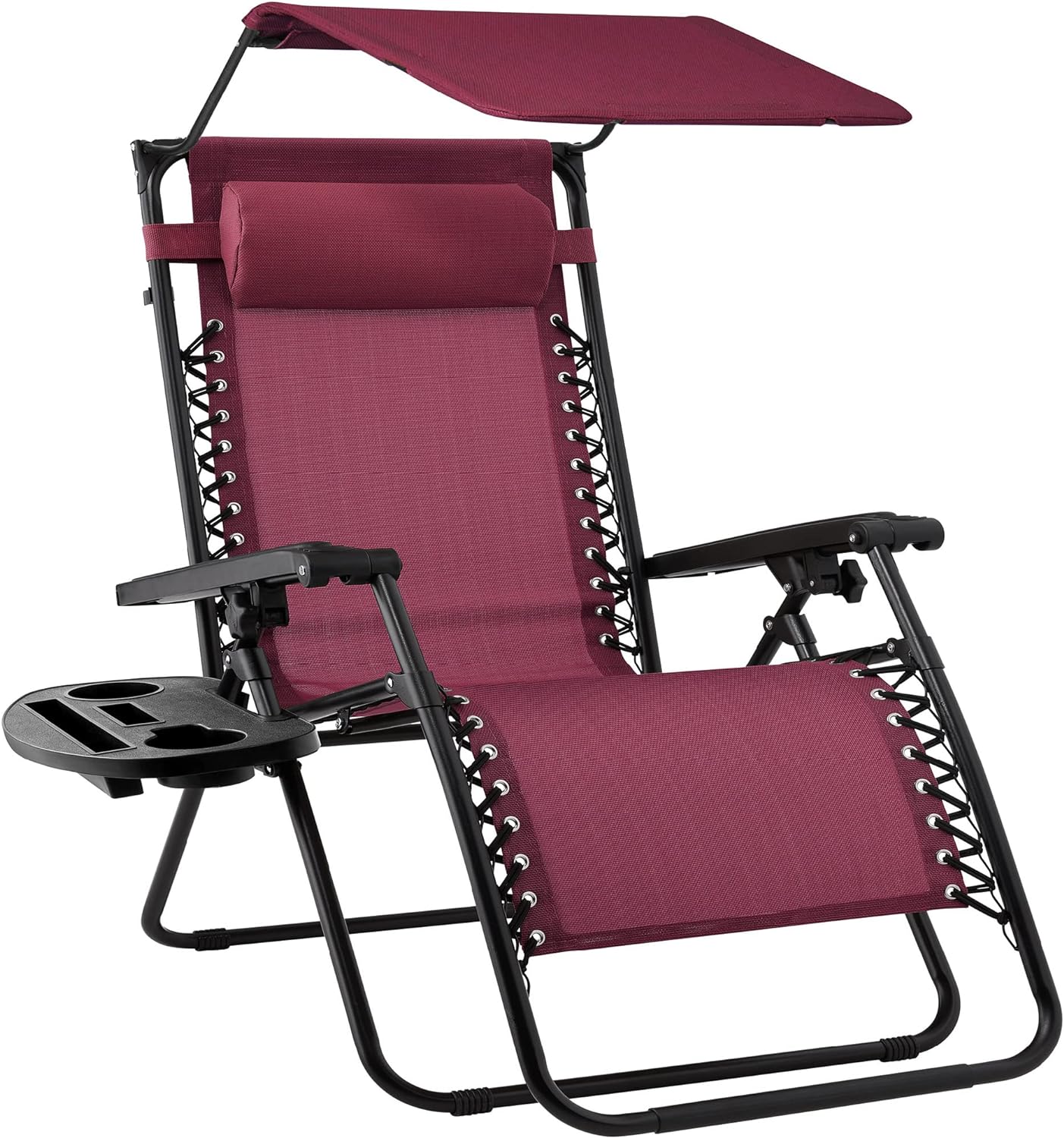 Best Choice Products Folding Zero Gravity Recliner Patio Lounge Chair Adjustable Canopy Shade