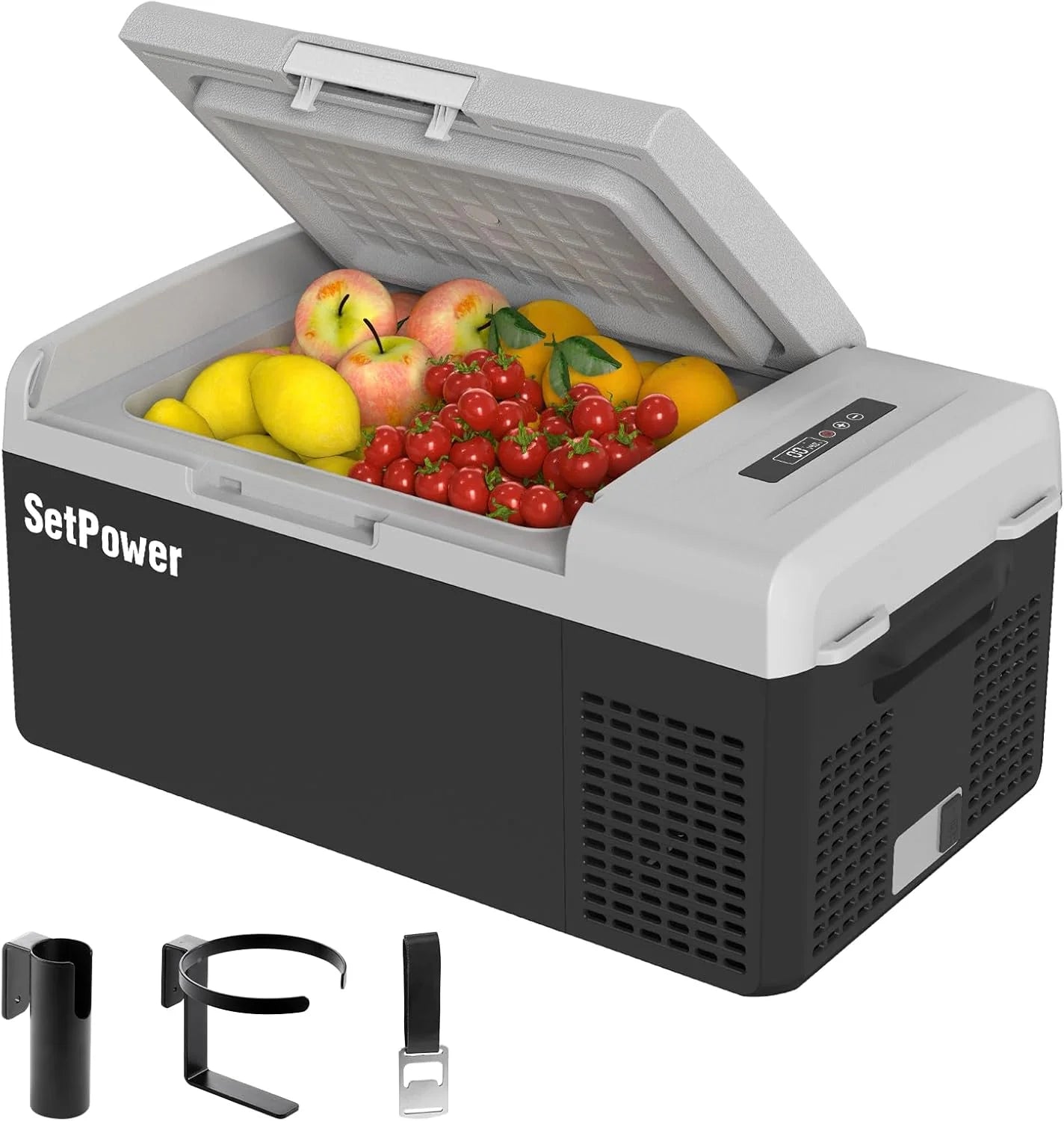 12V Refrigerator 21 Quart Portable Freezer 50 Hours Keep Cool,Electric Cooler for Vehicles Car Refrigerator 12V Portable Fridge for Car Camping Truck Van RV SUV Road Trip Travel RF20