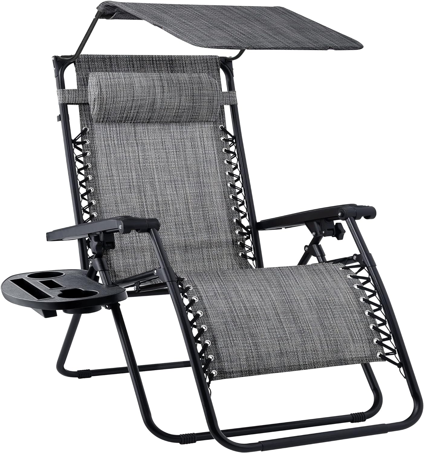 Best Choice Products Folding Zero Gravity Recliner Patio Lounge Chair Adjustable Canopy Shade