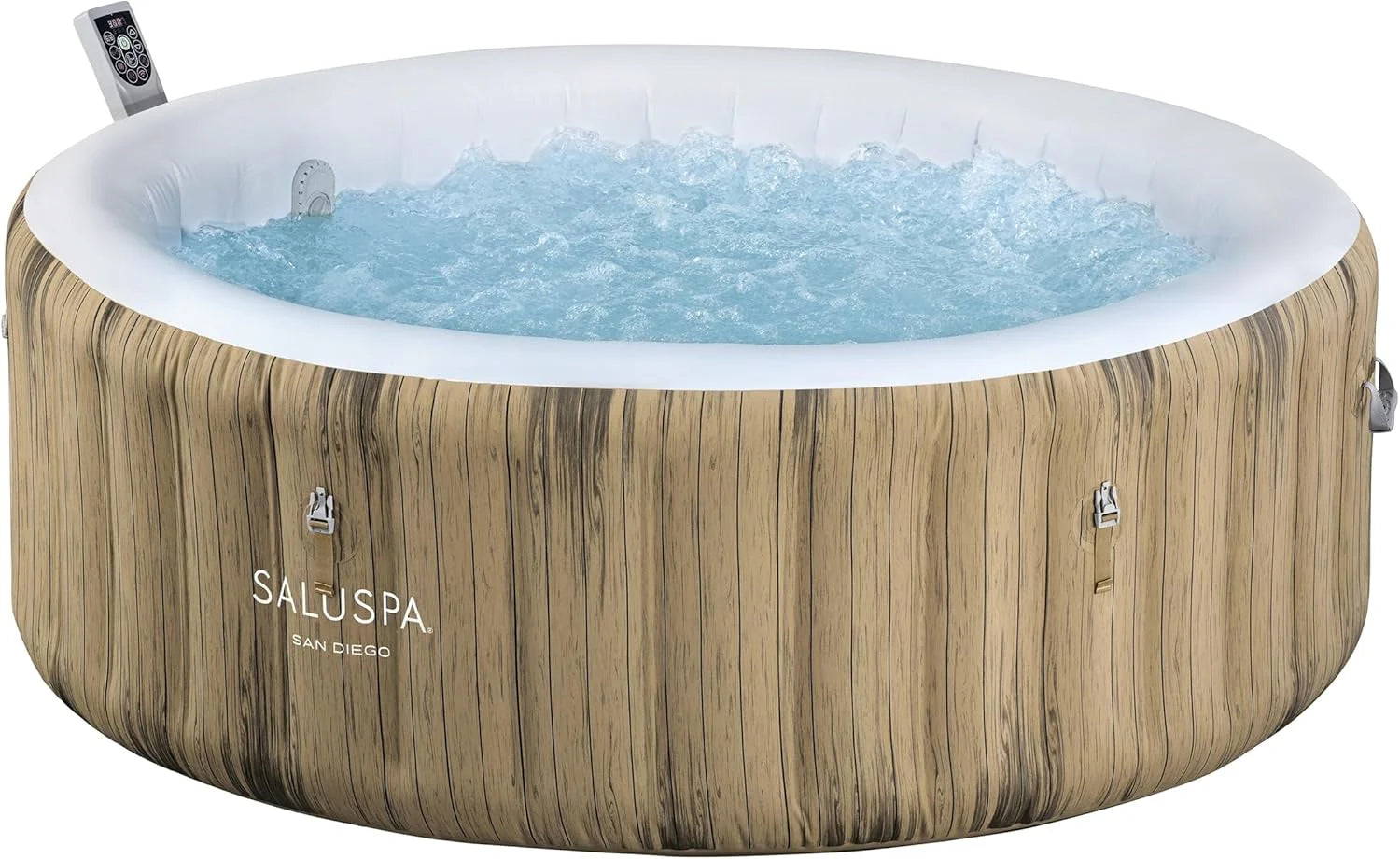 Bestway SaluSpa Miami EnergySense AirJet Inflatable Hot Tub Spa (71 x 26) | Portable Hot Tub with 2 Covers (1 Energy-Efficient Thermal Cover and 1 Standard Cover) | Fits Up to 2-4 Persons | Black