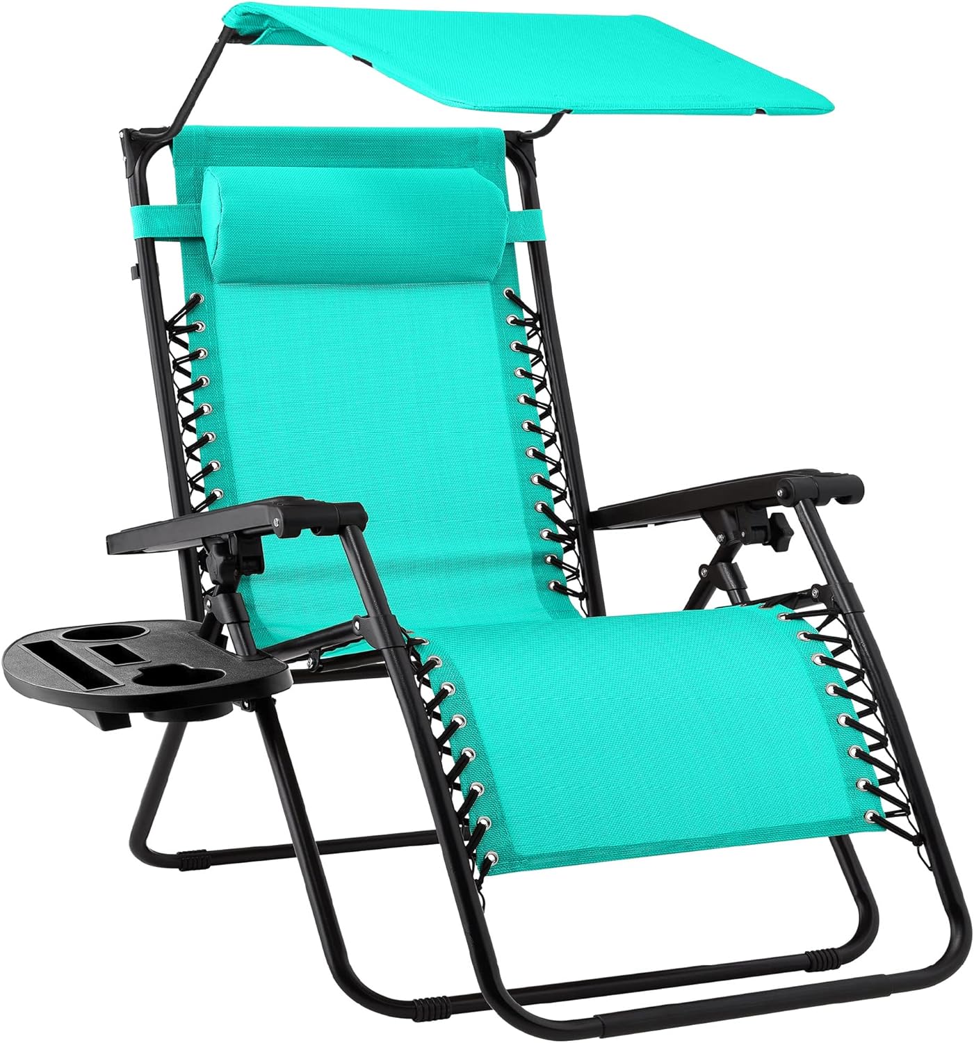 Best Choice Products Folding Zero Gravity Recliner Patio Lounge Chair Adjustable Canopy Shade