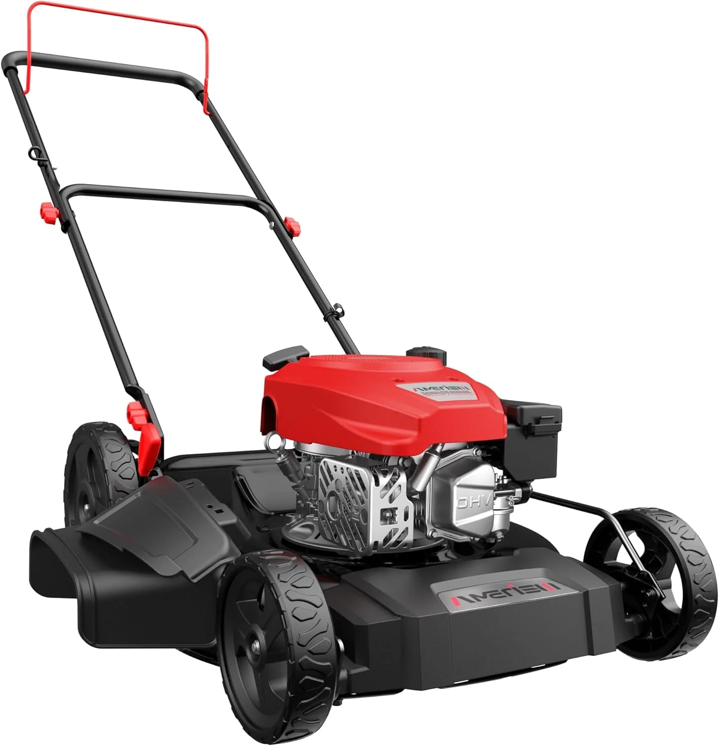 21 Inch Gas Push Lawn Mower, 2-in-1 Mulching & Side Discharge, 144cc 4-Stroke OHV Engine