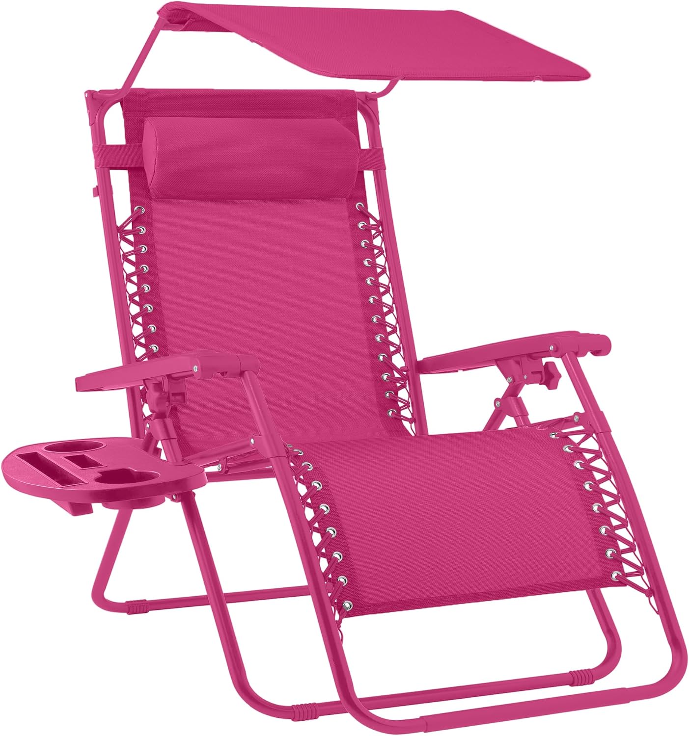 Best Choice Products Folding Zero Gravity Recliner Patio Lounge Chair Adjustable Canopy Shade