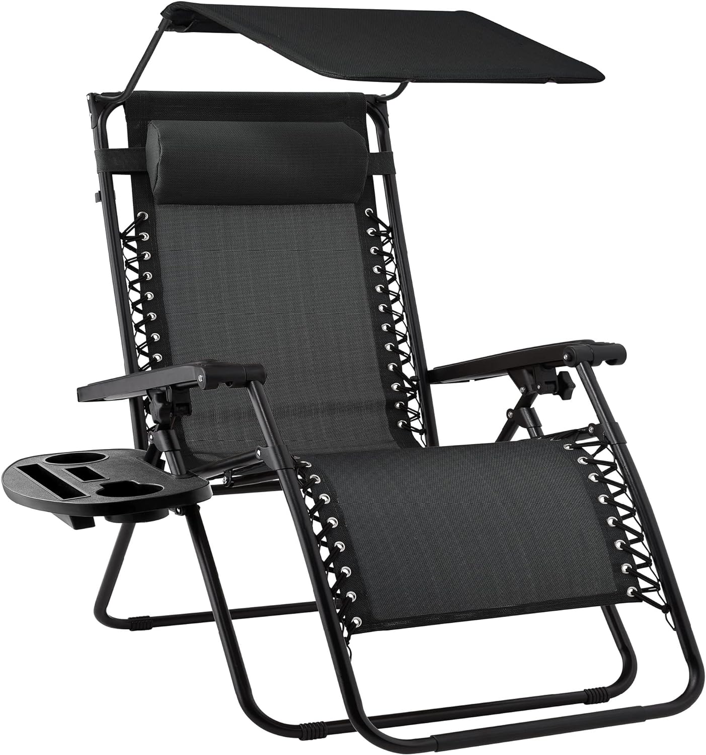 Best Choice Products Folding Zero Gravity Recliner Patio Lounge Chair Adjustable Canopy Shade