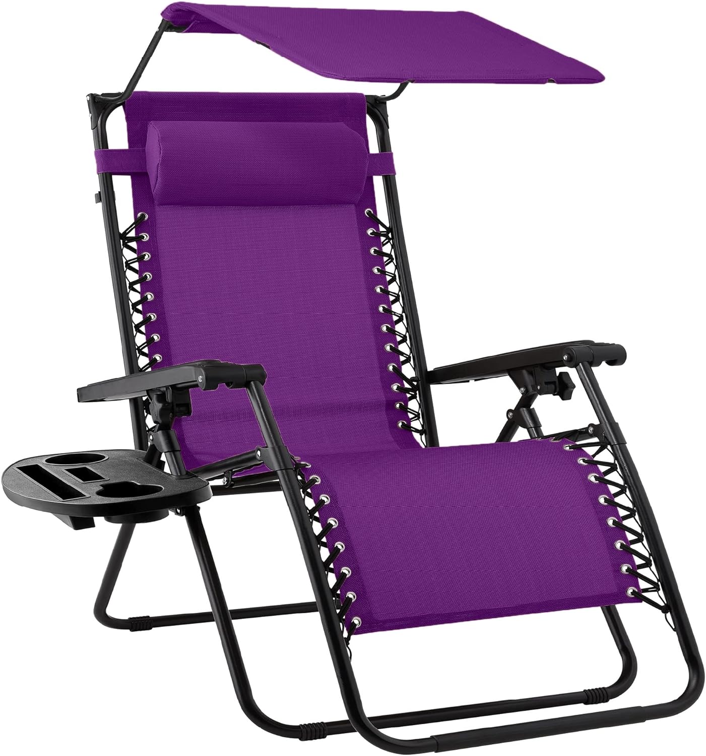 Best Choice Products Folding Zero Gravity Recliner Patio Lounge Chair Adjustable Canopy Shade