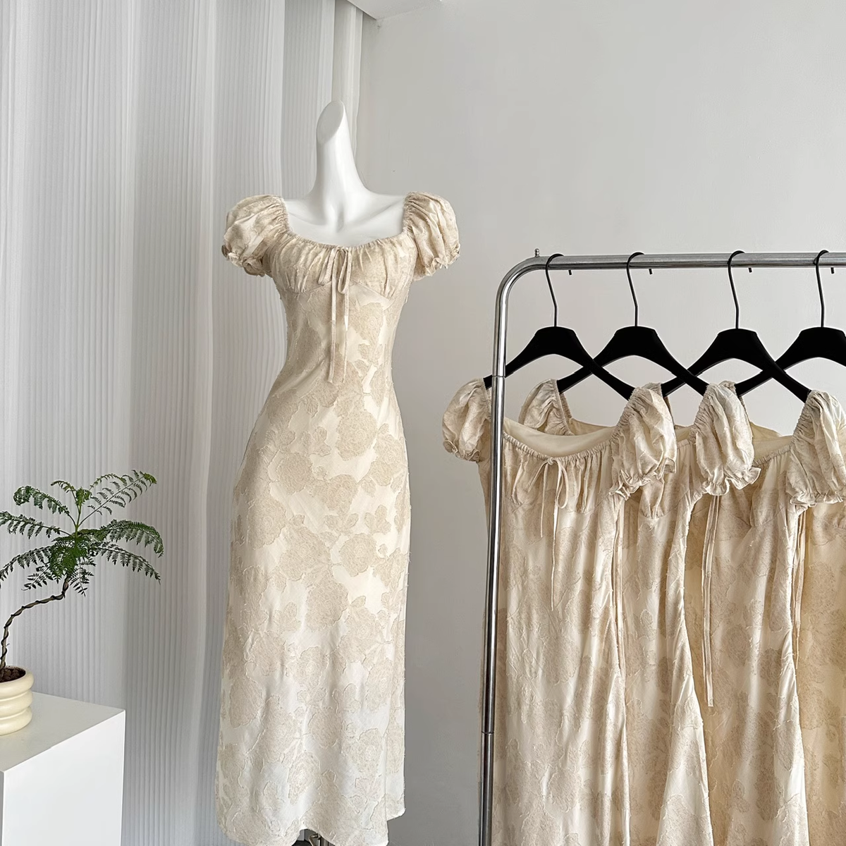 square neck holiday dress Celure Plus Size Women's Bow Tie White Print Maxi Dress,Summer Elegant Cute  Wedding Holiday Guest French Square Neck Short Sleeve Dress