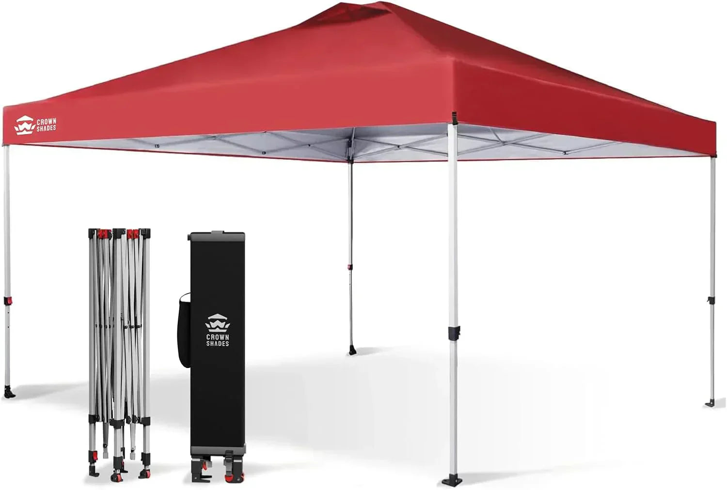 10x10 Pop-Up Awning One-Click Installation Beach Tent Outdoor Sunshade Silver Coated Top