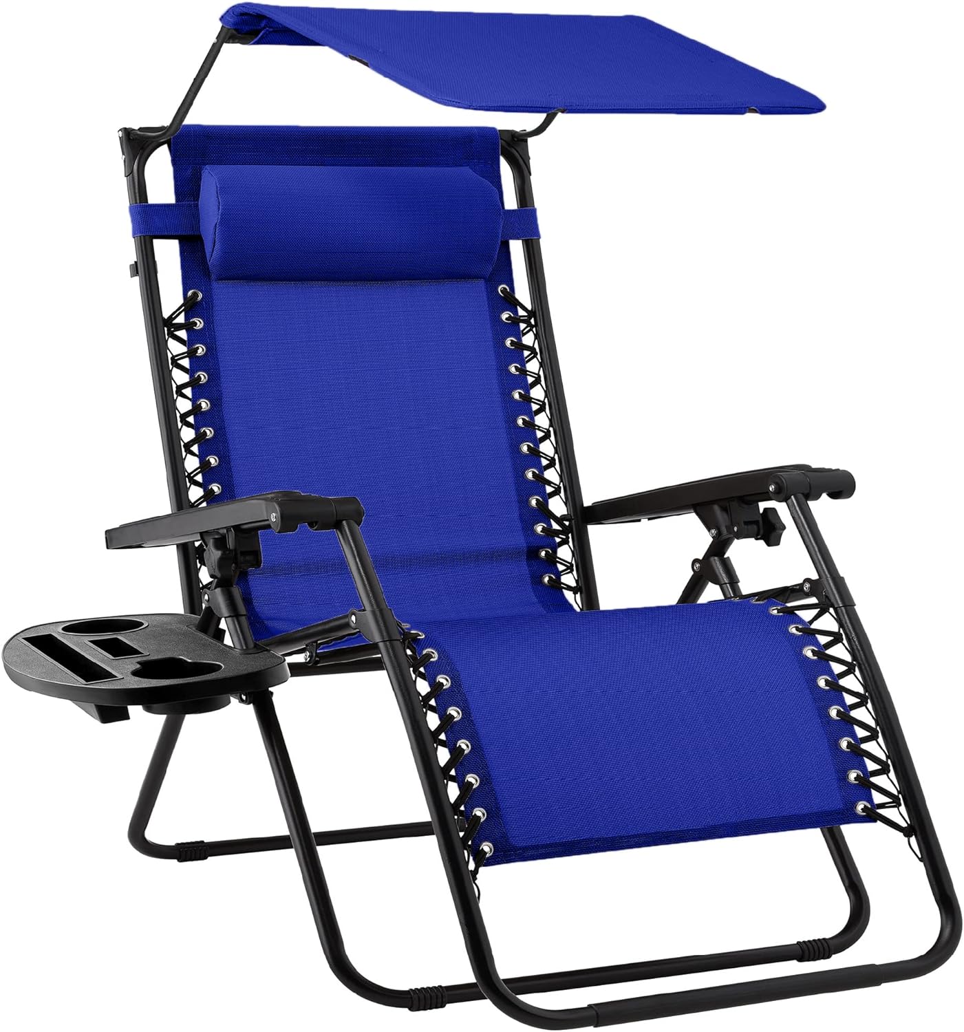 Best Choice Products Folding Zero Gravity Recliner Patio Lounge Chair Adjustable Canopy Shade