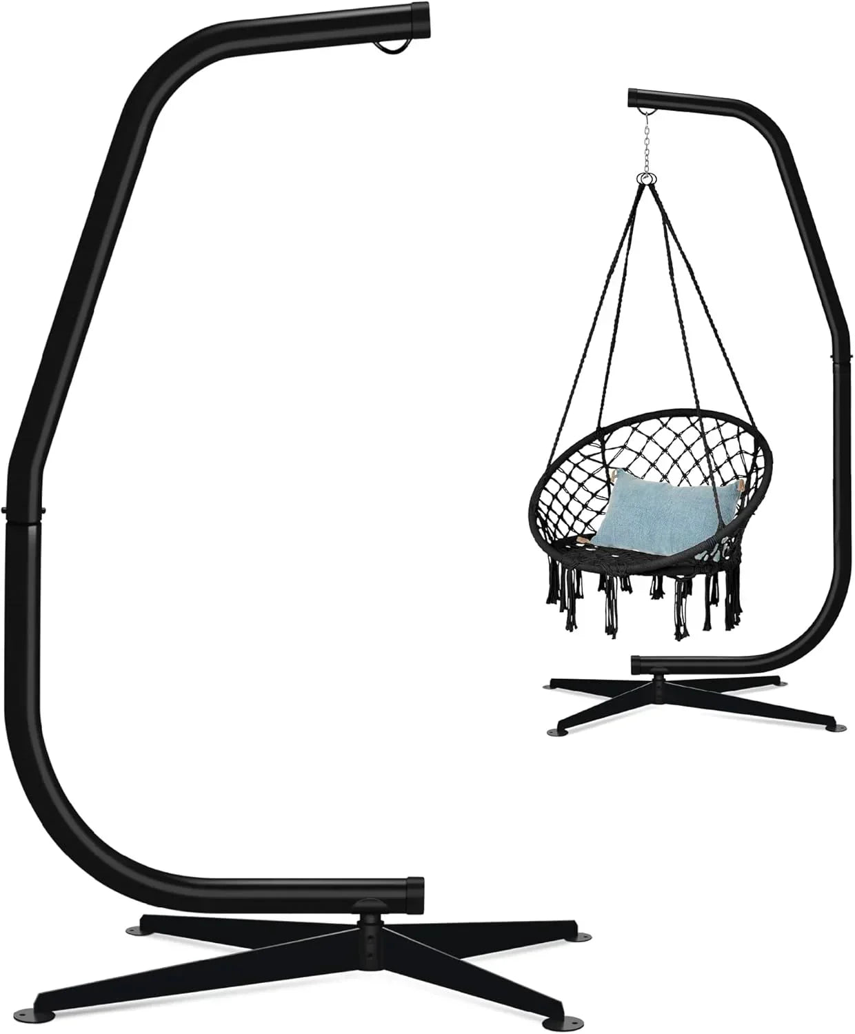 Best Choice Products Metal Hanging Hammock C-Stand for Chair Weather Resistant Finish